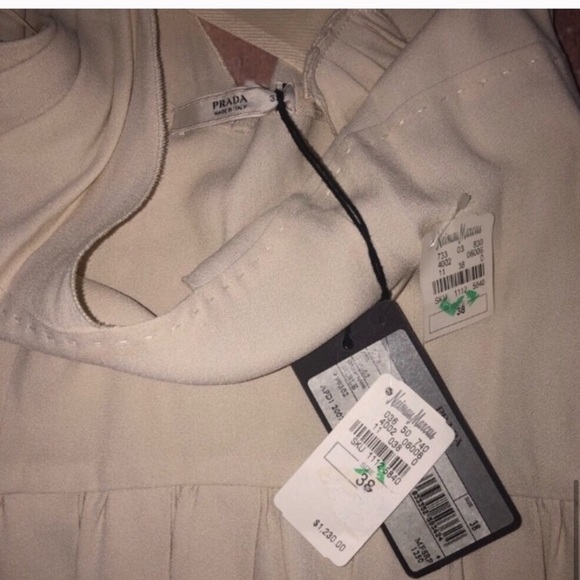NWT PRADA Tank Top Sleeved Cream Blouse - Picture 6 of 8